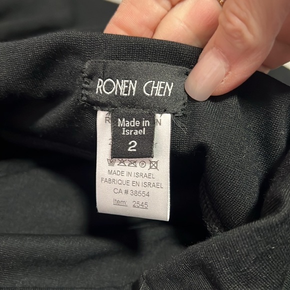 Ronen Chen Black Lagenlook Midi Skirt size 2/M - Picture 11 of 13